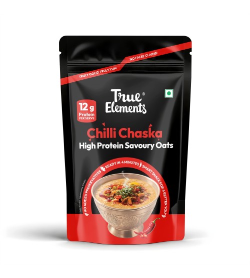 True Elements Chilli Chaska High Protein Savoury Oats (HPSO) 150gm